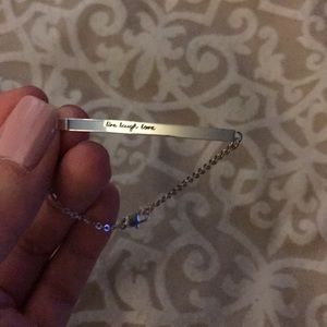Sterling silver “live laugh love” bracelet